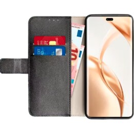 Just in Case Schwarzes Kunstleder-Etui im Buchformat für Honor 200 Pro