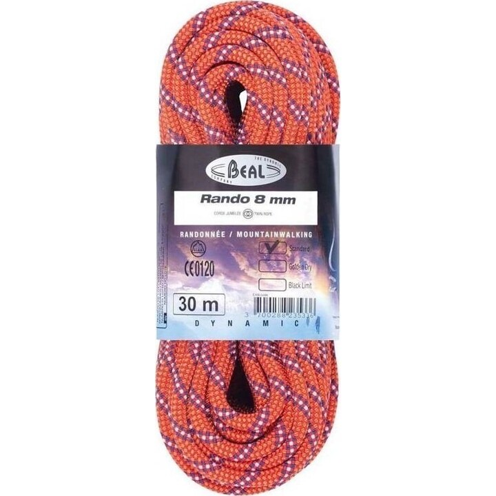 Beal Rando 8mm x 30m Hiking Rope - Orange