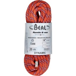 Lina do turystyki lodowcowej Beal Rando 8 mm 20 m - orange
