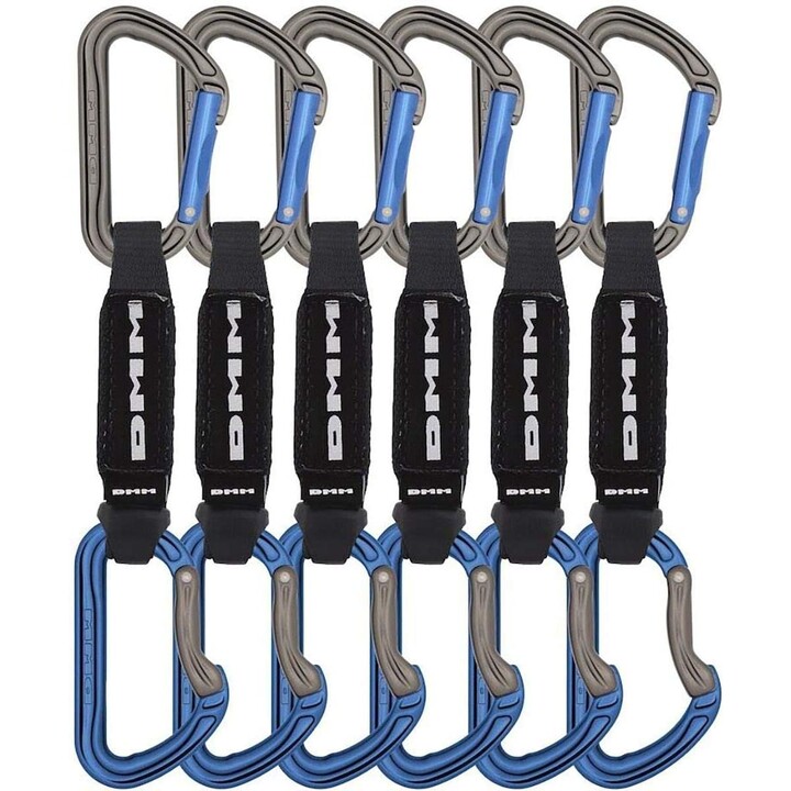 Ekspresy wspinaczkowe DMM Shadow Quickdraw 12 cm - 6-pack - titanium/blue