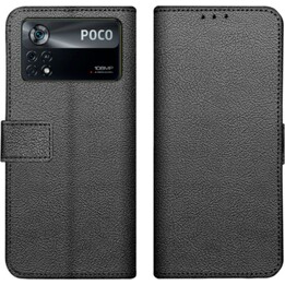 Funda tipo cartera Just in Case negra - Funda para Xiaomi Poco X4 Pro