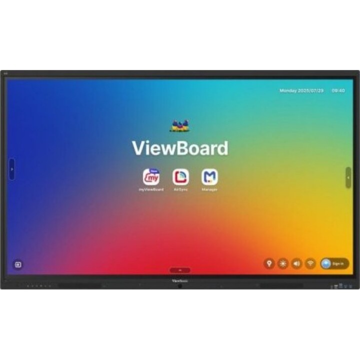 ViewBoard 41 serie touchscreen 75INCH UHD, Android 16 EDLA, IR 450 nits, 2x20W + sub 15W + 8 array mic, 3 x USB-C 8/128GB, 8-cor