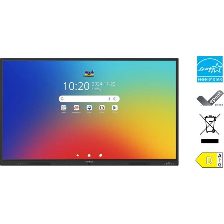 ViewBoard 35 serie touchscreen 75INCH UHD, Android 16 EDLA, IR 450 nits, 2x20W, 2x USB-C 8/128GB, 8-core CPU