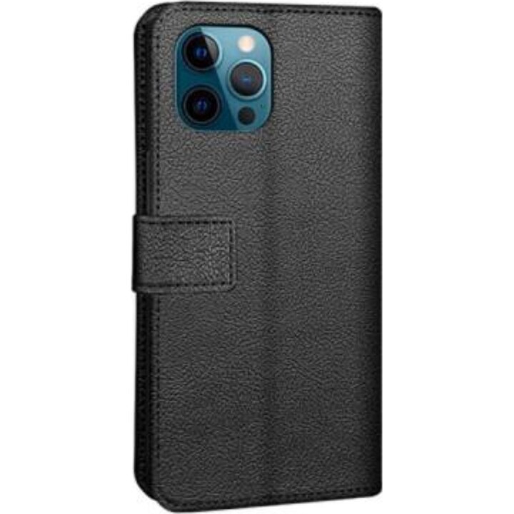 Just in Case Étui en cuir noir pour Apple iPhone 13 Pro