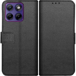 Just in Case Classic Wallet Case - Motorola Edge 70 Fusion - Étui en faux cuir - Noir