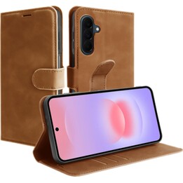 Funda tipo cartera Just in Case PrimeWallet para Samsung Galaxy A37, Marrón