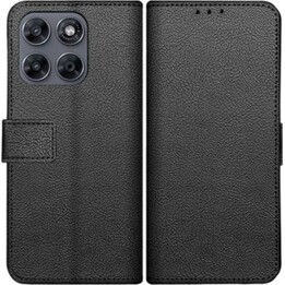 Just in Case Capa clássica para carteira - Motorola Moto G67 / G77 / G87 - Capa para livro em pele sintética - Preto