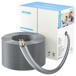 Câble RJ45 UTP enroulé et ventilé IJCH305 pour extérieur, Cat.5e / 305 m / Gris