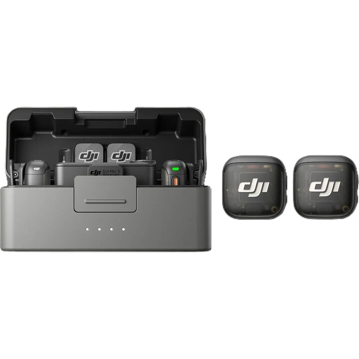 DJI Mic 3 (2 transmissores + 1 recetor + estojo de carregamento) - Microfones sem fios