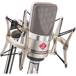 Neumann TLM 102 NI Studio Set - Micrófono de condensador de diafragma grande con soporte antivibración, níquel