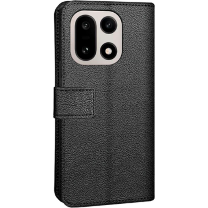 Just in Case Classic Wallet Case - OnePlus 15 - Faux Leather Book Case - Black