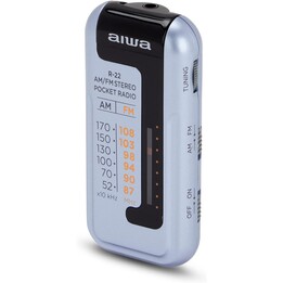 Analog radio mini aiwa r-22sl am/fm hyperbass color silver