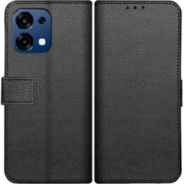 Just in Case Classic Wallet Case - Oppo A6 Pro - Faux Leather Book Case - Black