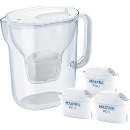 Brita Style Essential Filter Pitcher + 3 MAXTRA PRO PURE PERFORMANCE (White)