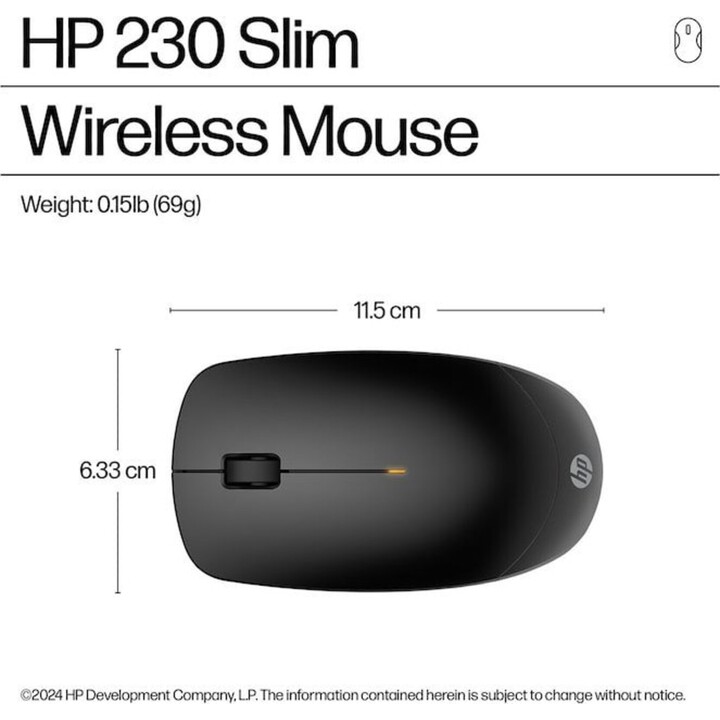 HP 235 Slim Wireless Mouse Black