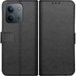 Just in Case Capa clássica para carteira - Xiaomi Redmi 15C - Capa para livro em pele sintética - Preto
