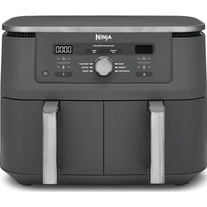 Ninja DZ400EU Double Fryer 9.5 L Freestanding 2470 W Hot Air Fryer Grey