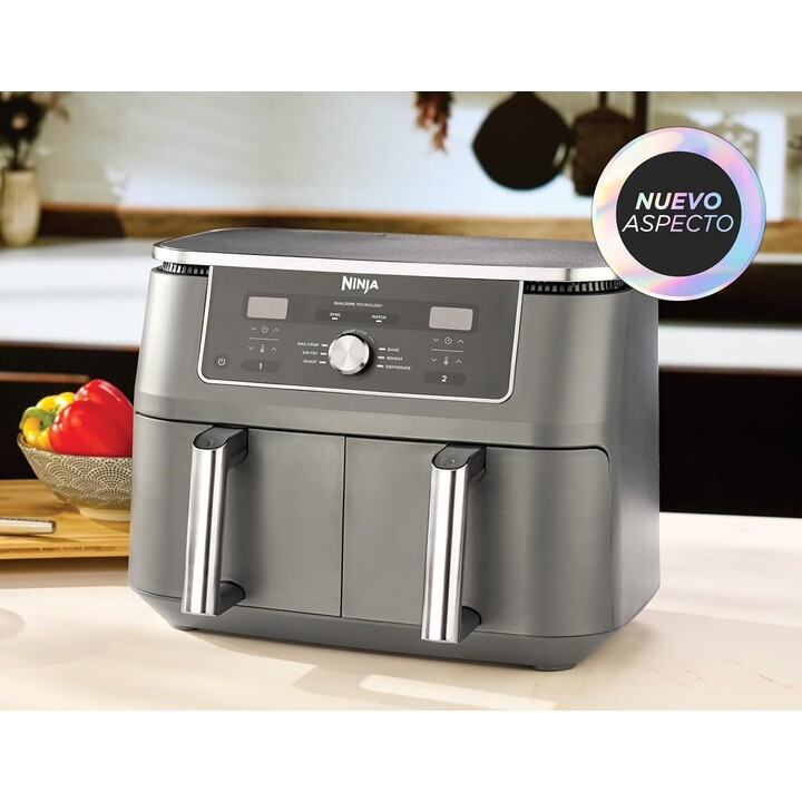 Ninja DZ400EU Double Fryer 9.5 L Freestanding 2470 W Hot Air Fryer Grey
