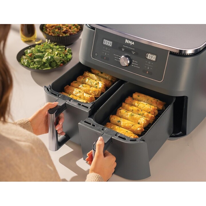 Ninja DZ400EU Double Fryer 9.5 L Freestanding 2470 W Hot Air Fryer Grey
