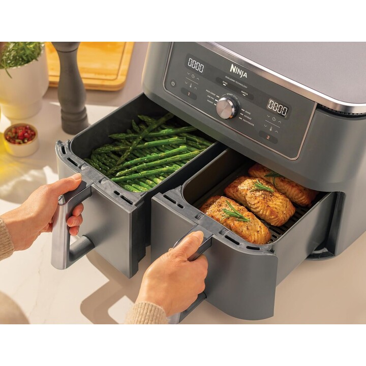Ninja DZ400EU Double Fryer 9.5 L Freestanding 2470 W Hot Air Fryer Grey