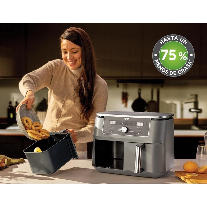 Ninja DZ400EU friteuse Double 9,5 L Autonome 2470 W Friteuse d’air chaud Gris