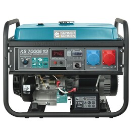 Könner & Söhnen Motorgerador KS 7000E-1/3 5000 W 25 L Gasolina Preto, Azul-petróleo