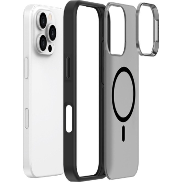 Just in Case ArmorElite Case pour iPhone 16 Pro - Coque arrière de qualité militaire, Noir