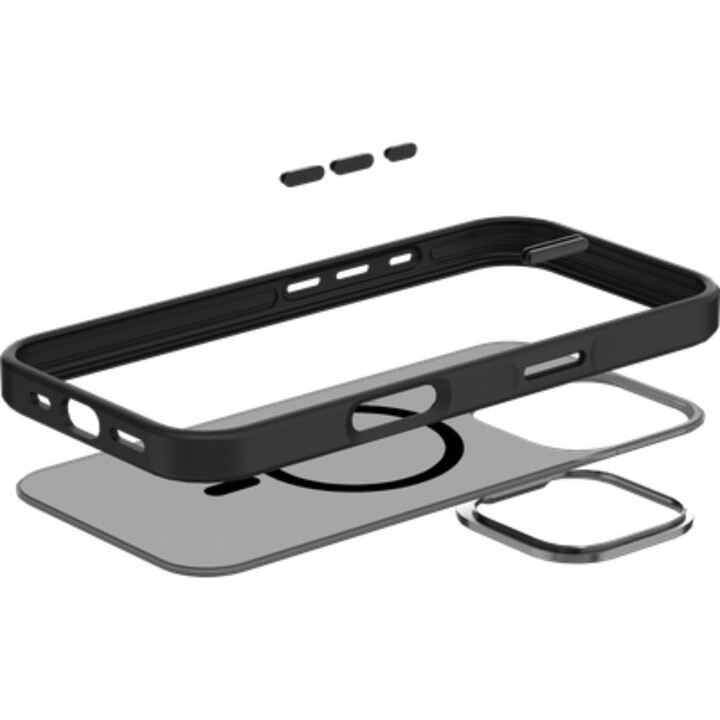 Just in Case ArmorElite Case pour iPhone 16 Pro - Coque arrière de qualité militaire, Noir
