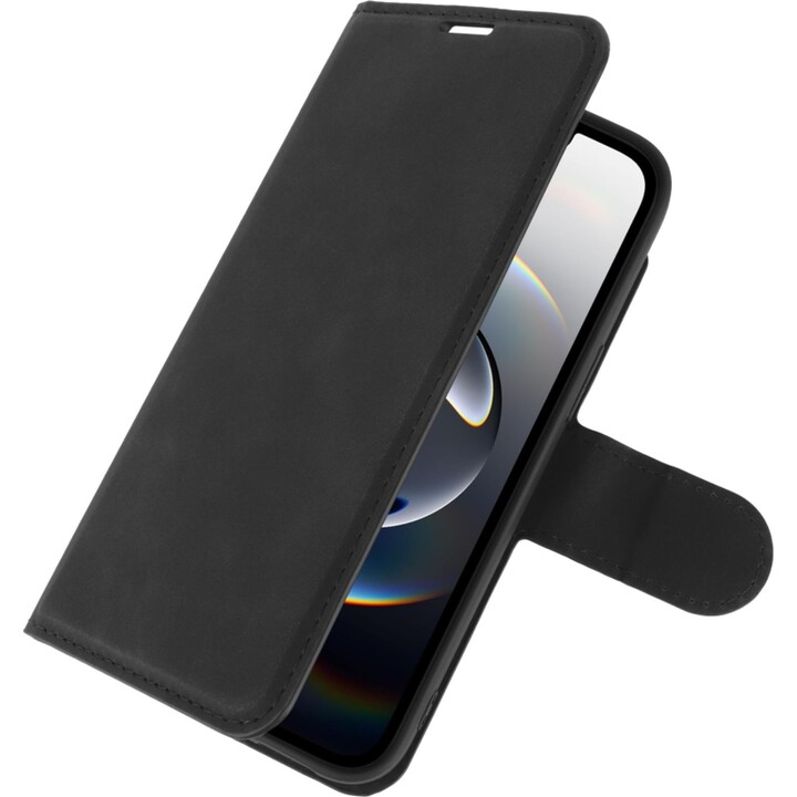 Just in Case PrimeWallet Wallet Case for iPhone 17e/16e - Faux Leather Wallet Case - Black