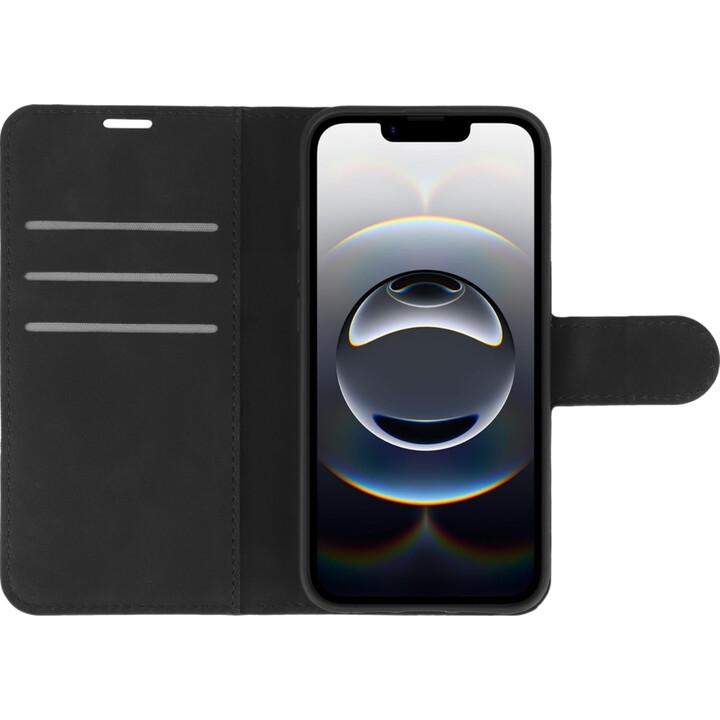 Just in Case PrimeWallet Wallet Case for iPhone 17e/16e - Faux Leather Wallet Case - Black