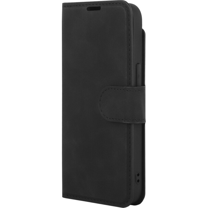 Just in Case PrimeWallet Wallet Case for iPhone 17e/16e - Faux Leather Wallet Case - Black