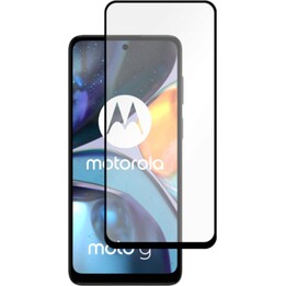 Just in Case Protetor de ecrã de vidro temperado com cobertura total para Motorola Moto G22, preto