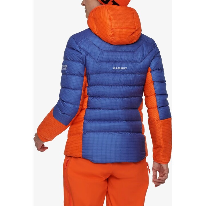 Giacca con cappuccio Mammut Eiger Nordwand Light Down IN - arancione/blu, taglia Eiger: S