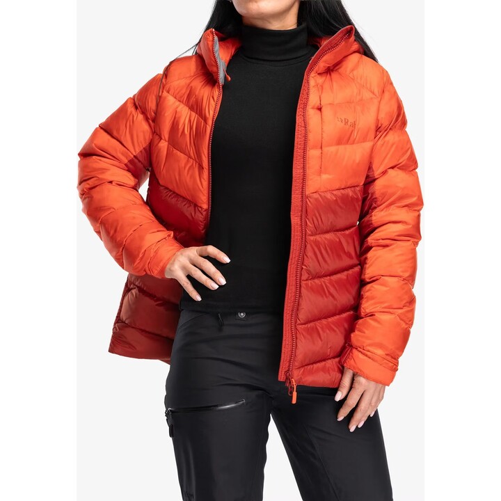 Kurtka puchowa damska Rab Glaceon Pro Jacket - red grapefruit/tuscan red rozmiar: s