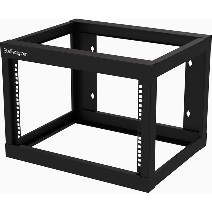 StarTech RK619WALLO Rack 6U de montaje en pared con bastidor abierto Acero 80kg Negro