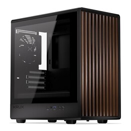 Gabinete KRUX Helio M-ATX, com janela lateral, sem fonte de alimentação, preto.
