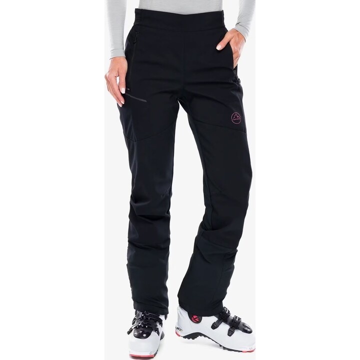 La Sportiva Ikarus women's softshell trousers - black/bay pink size: s