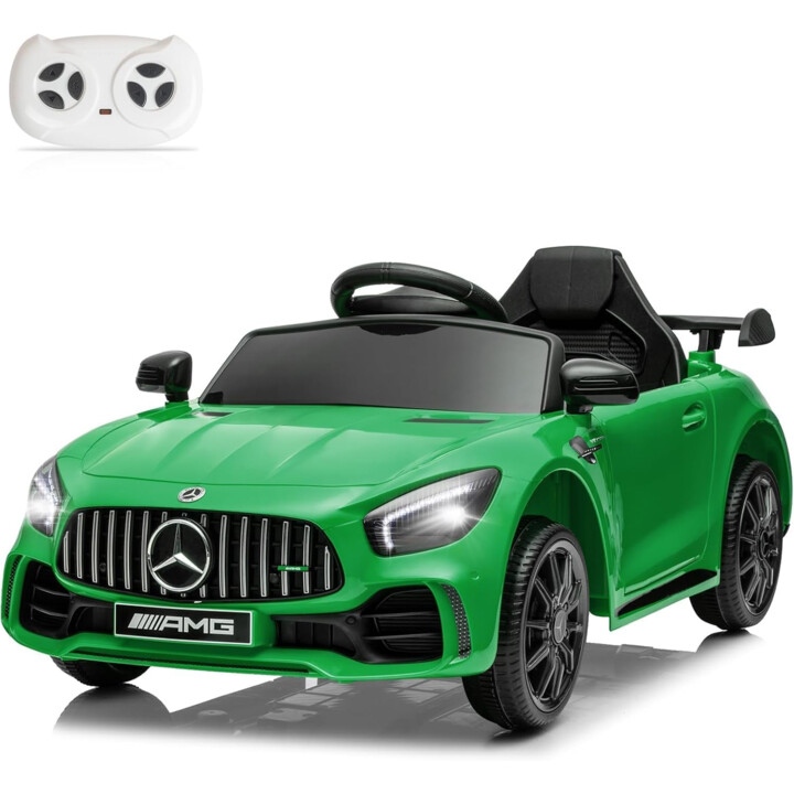 Mercedes AMG GT R Electric Car with Remote Control, LED Lights, MP3, Green