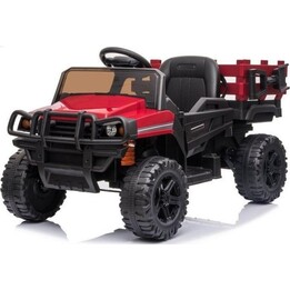 BDM0926 Battery-powered car for children with LED lights, MP3 player and remote control, red color.