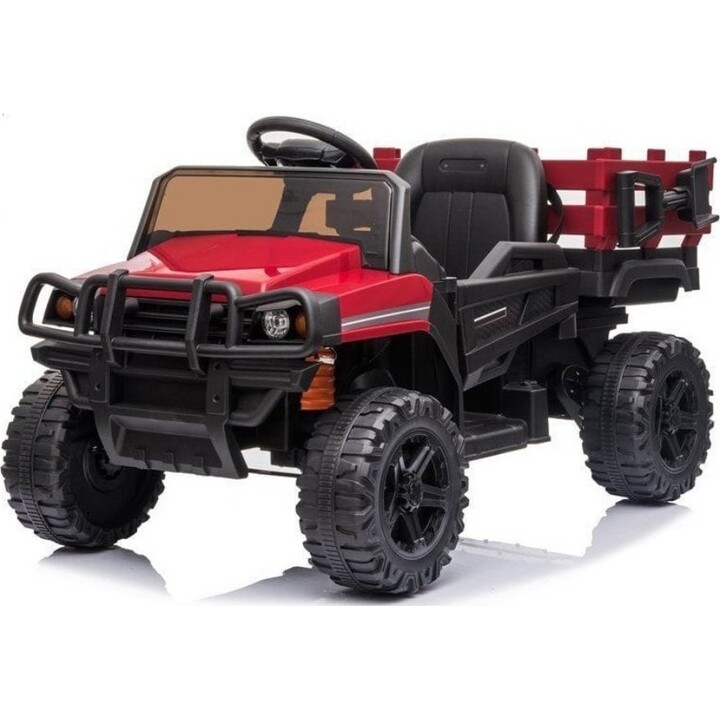 BDM0926 Battery-powered car for children with LED lights, MP3 player and remote control, red color.