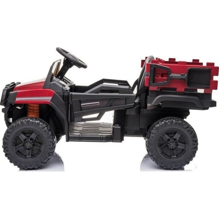 BDM0926 Battery-powered car for children with LED lights, MP3 player and remote control, red color.