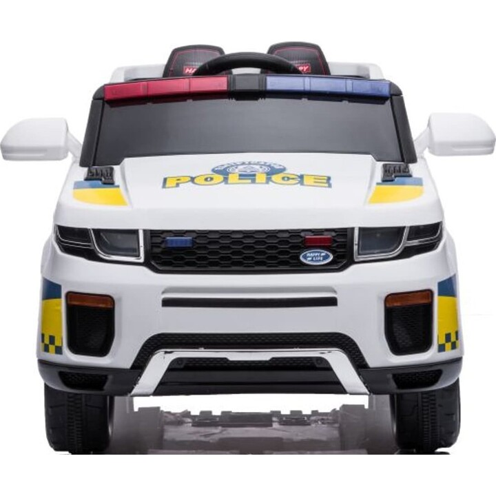 BBH-021 Car with LED lights, music and remote control, white police color, battery operated.