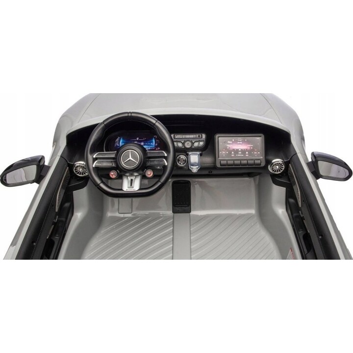 Mercedes GT63 AMG DKGT63 24V LCD Auto elettrica a batteria, grigio chiaro