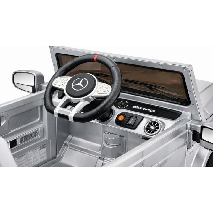 Auto elettrica per bambini Mercedes AMG G 63 verniciata in argento