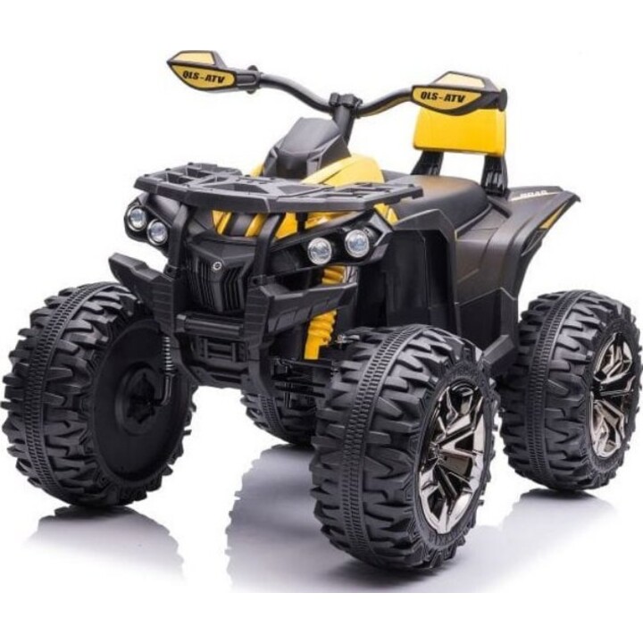 QLS-3288 electric quad with backrest, LED lights, MP3, yellow color.