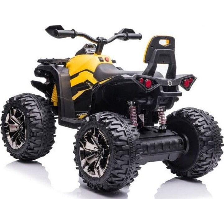 QLS-3288 electric quad with backrest, LED lights, MP3, yellow color.