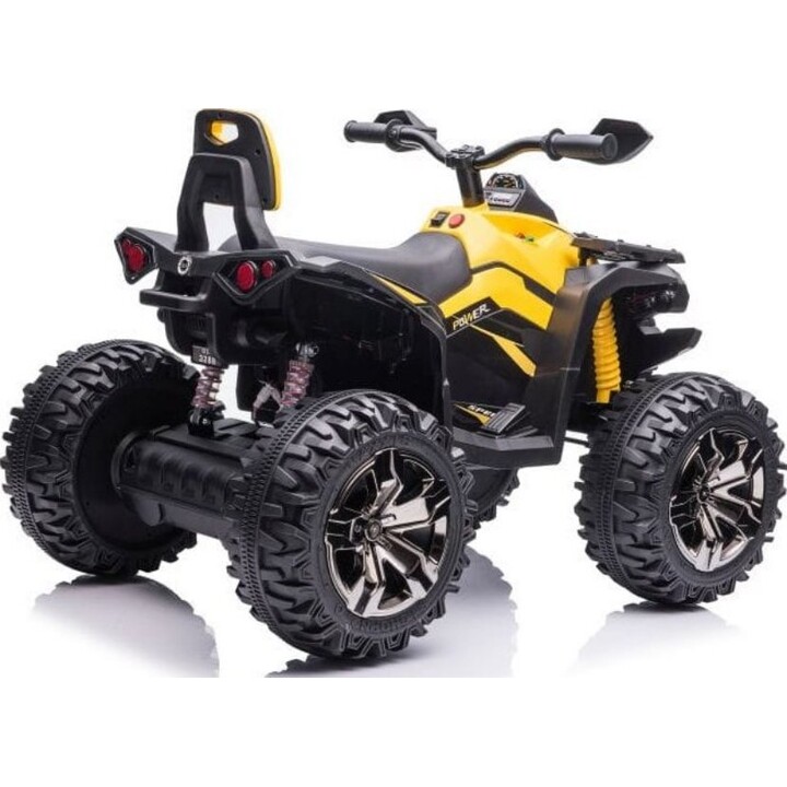 QLS-3288 electric quad with backrest, LED lights, MP3, yellow color.