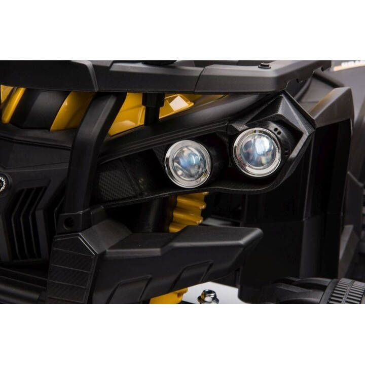 QLS-3288 electric quad with backrest, LED lights, MP3, yellow color.