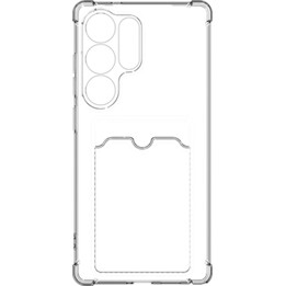 Just in Case Étui KickImpact pour Samsung Galaxy S25 Ultra - Coque arrière en TPU, fente pour carte, transparent