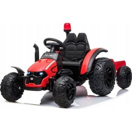 Electric tractor with trailer HZB-200, LED lights, MP3, red color.